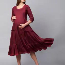 Round-Neck Tiered Dress-image-91