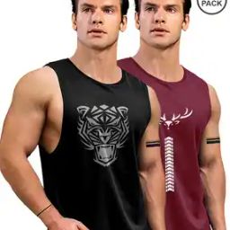 Men Pack of 2 Graphic Print Vests-picture-28