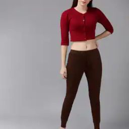 V-neck Thermal Blouse & Trouser Set-image-67