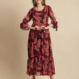 moms maternity Floral Print Fit & Flare Dress-picture-40