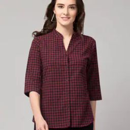 Checked Mandarin Collar Tunic-picture-37