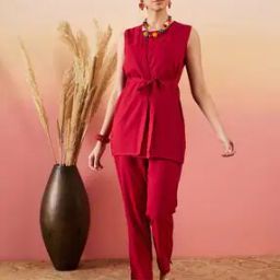 Sleeveless Top & Trousers with Jacket Co-Ord Set-image-43