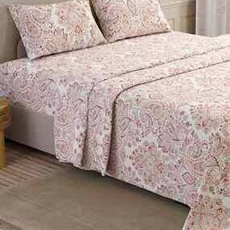 200 TC Cotton Kalampur Printed Bedsheet & Pillow Covers-image-27