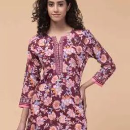 Floral Print Straight Tunic-image-90