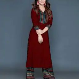 Striped Straight Kurta with Palazzos-image-33