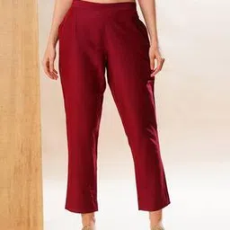 Women Mid-Rise Flat-Front Pants-image-6
