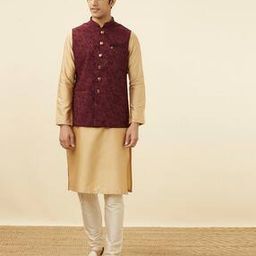manyavar Woven Nehru Jacket with Mandarin Collar-picture-45