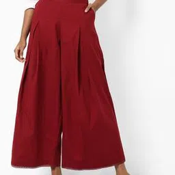 ajio Pleated Front Palazzos with Elasticated Waist-picture-14