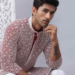 Men Chikankari Embroidered Cotton Regular Fit Long Kurta-picture-22
