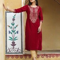 Women Embroidery Straight Kurta-image-54