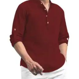 Men Slim Fit Shirt Kurta with Mandarin-Collar-35
