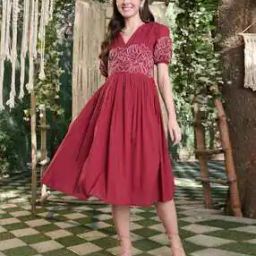 Women Printed Fit & Flare Dress-image-75