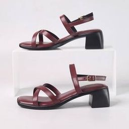 Women Strappy Block Heeled Sandals with Buckle Closure-16