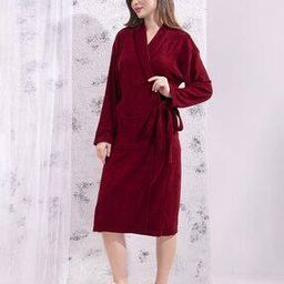 Bathrobe with Front Pocket & Tie-Up-image-39