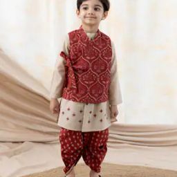 Boys Floral Kurta Set-image-35