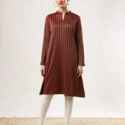 Striped A-Line Dress-image-75