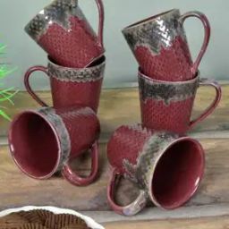Set of 6 Printed Ceramics Mugs-12