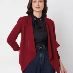 Open-Front Jacket with Welt Pockets-53