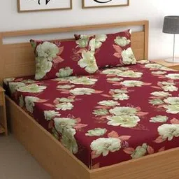 CG Homes 210 TC Microfiber King Printed Fitted Bedsheet-picture-39