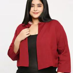 Front-Open Crop Shrug with Lace Detail-16