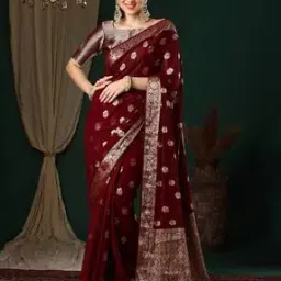 ri-wah Women Floral Woven Georgette Saree-picture-6
