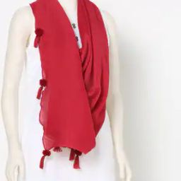 Textured Scarf with Tassels-11