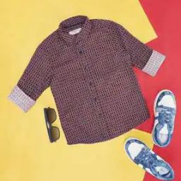 Boys Micro Print Regular Fit Shirt-picture-18