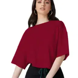 Women Oversized Fit Round-Neck T-Shirt-image-65