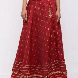 Women Floral Print Flared Skirt-picture-50