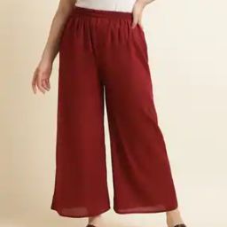 Mid-Rise Palazzos with Elasticated Waistband-picture-13