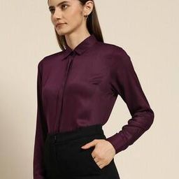 Women Regular Fit Shirt with Spread Collar-image-24