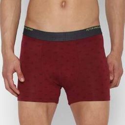 Men Typographic Print Trunks with Elasticated Waist-picture-1
