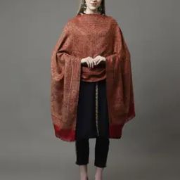 Paisley Woven Stole with Frayed Hem-image-12