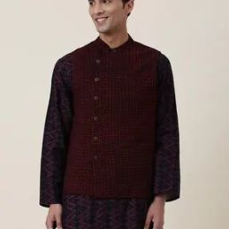 Geometric Print Nehru Jacket-10