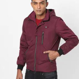 Slim Fit Zip-Front Hooded Jacket-image-16