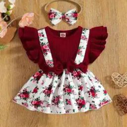 Girls Floral Fit and Flare Dress-image-7
