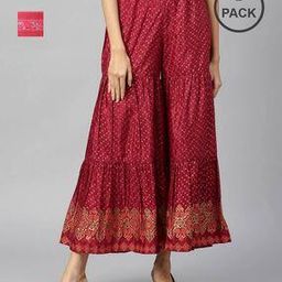 Women Pack of 2 Printed Relaxed Fit Palazzos-picture-14