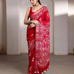soch Women Batik Print Saree with Contrast Border-picture-13