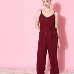 Sleeveless Jumpsuit with Waist Tie-Up-40