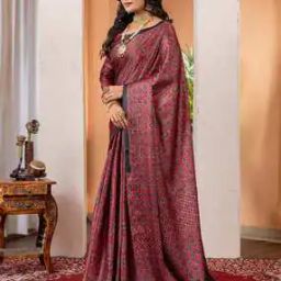 Women Printed Saree with Tassels-image-54