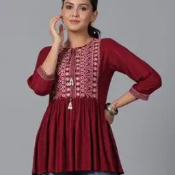 Women Tunic with Embroidered Yoke-image-67