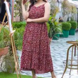 Leaf Print Anarkali Kurti-image-17
