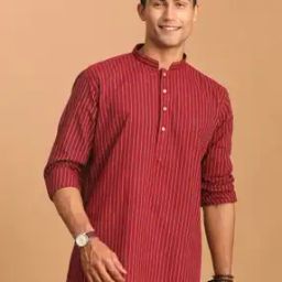 Men Self-design Short Kurta-image-45