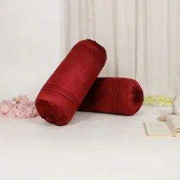 Set of 2 Velvet Foil Work Decorative Bolster Cover -picture-26
