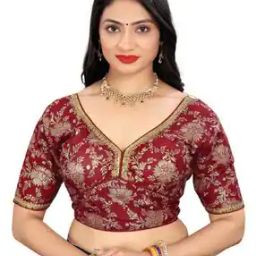 Women Floral Back Open Blouse-image-91