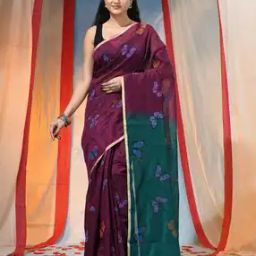 Printed Handloom Half-and-Half Saree with Blouse Piece-image-51