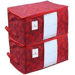 Set of 2 Floral Print Underbed Storage Bags-image-49