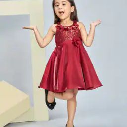 Girls Embellished A-Line Dress-image-60