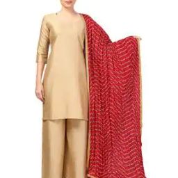 Bandhani Print Dupatta with Lace Border-image-1
