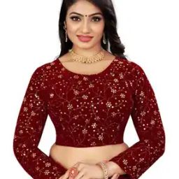 Sequins Embroidered Back Open Blouse-36